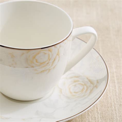 Buy Altius Amaryllis Bone China Floral Print Cup and Saucer - 200ml ...