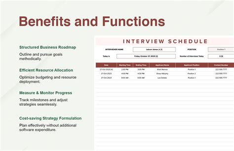 Interview Schedule Template 的图像结果