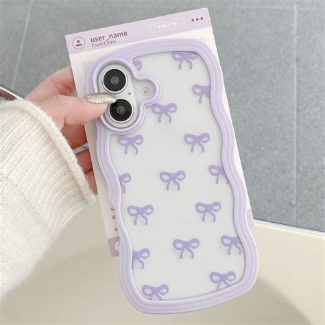 Amazon.com: QLTYPRI Bow Case for iPhone 16, Clear Cute Ribbon Bow Phone ...