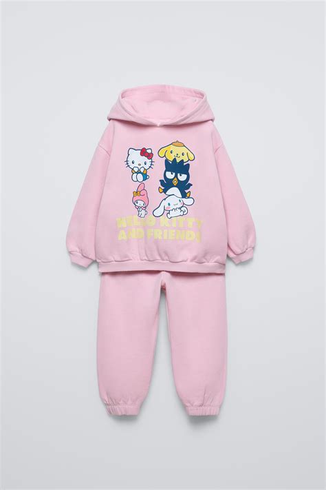 HELLO KITTY AND FRIENDS © SANRIO HOODIE AND JOGGERS SET - Pink | ZARA India