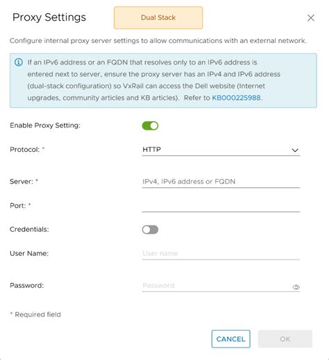 VxRail: Cluster Global Proxy Requirement for IPv6 Single-stack Cluster ...