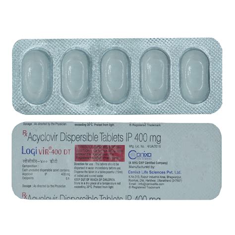 Logivir-400 DT Tablet 5's Price, Uses, Side Effects, Composition ...