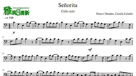 Seorita大提琴谱 Señorita大提琴谱 - 雅筑清新乐谱