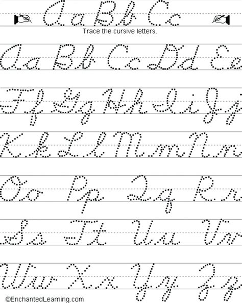 Tracing Cursive Letters Printable Pdf Free Download - Free Math ...