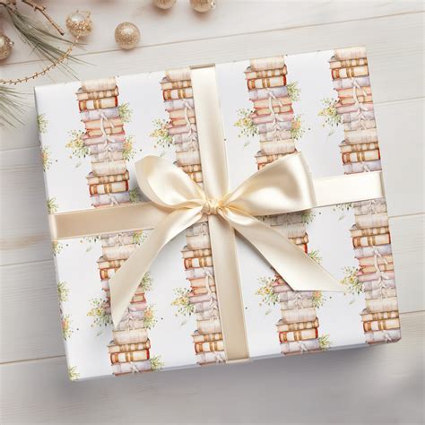 Book Wrapping Paper Roll Books Gift Wrap, Booklover Gift Wrap, Cute ...