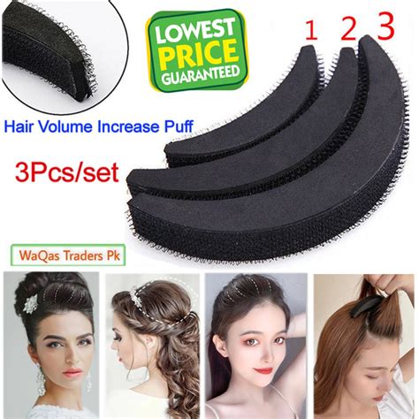 3pcs set Hair Pads Volume Increase Puff Bun Maker Donut Magic Foam ...