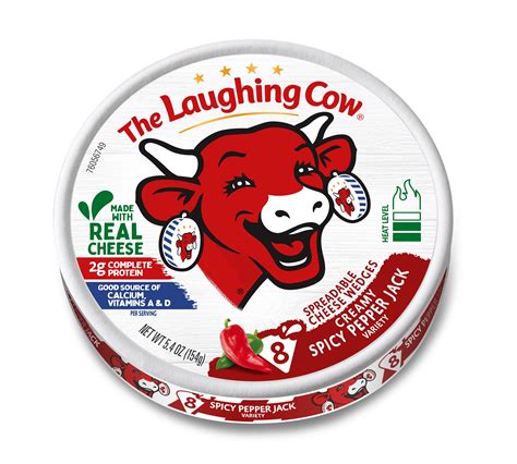 The Laughing Cow Creamy Spicy Pepper Jack Spreadable Cheese Wedge, 5.4 oz, Box, Refrigerated ...