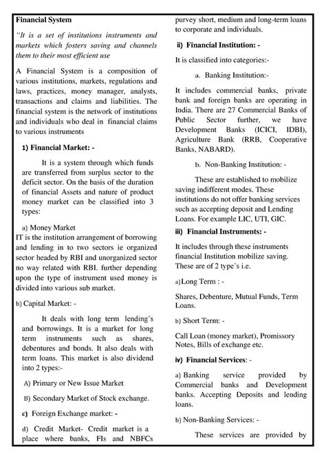Financial market and service- lecture notes -part-1 - Financial System ...