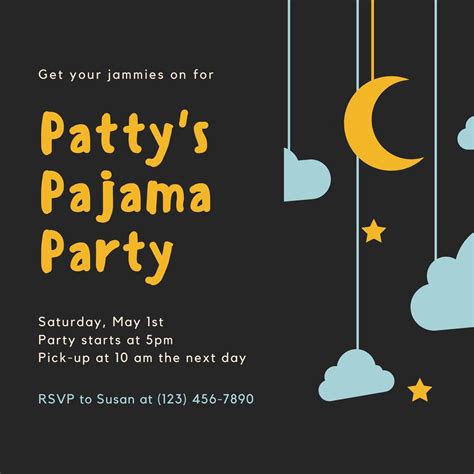 Pyjama Party Invitation Template Free