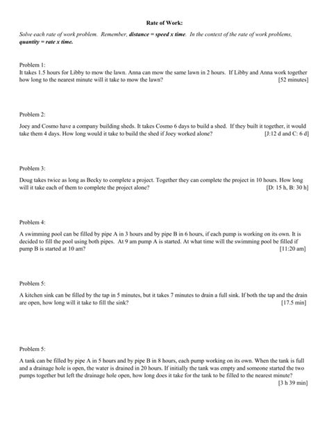 Image result for Algebra Work Rate Problems