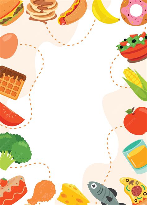 Premium Vector | Template Design With Various Foods