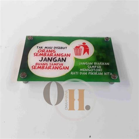 Jual Akrilik Larangan Buang Sampah - Akrilik Dilarang Buang Sampah ...