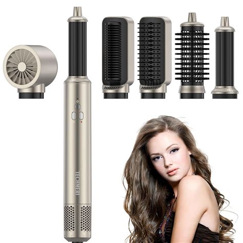 TECHMERI 6 in 1 Blow Dryer Brush: Ions, Detachable, Auto Wrap India | Ubuy