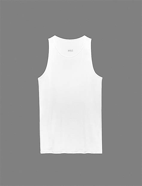 Buy 3pk Pure Cotton Sleeveless Vests at Marks & Spencer