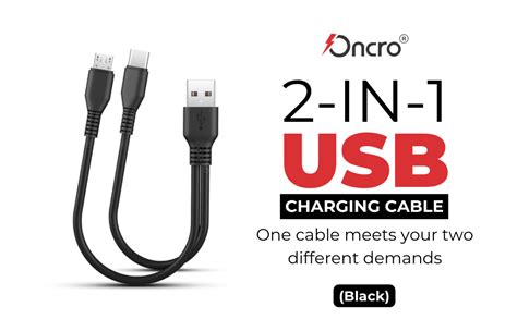 ONCRO® Dual Power bank cable 2 in 1 usb cable splitter charger cable ...