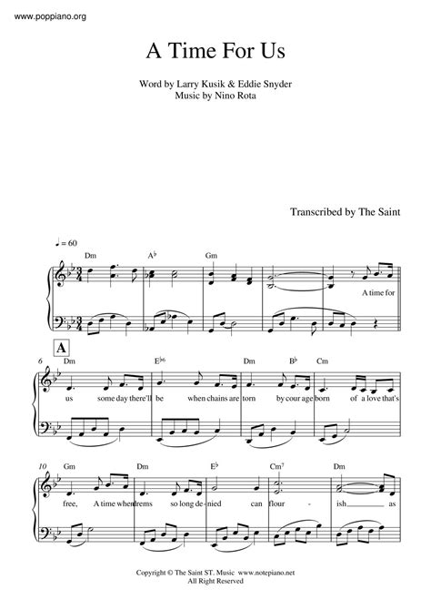 Dire Straits-Romeo And Juliet - A Time For Us Sheet Music pdf, -ロミオと ...