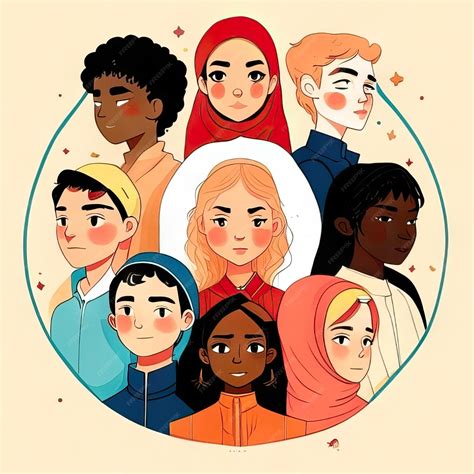 Group of people illustration | Premium AI-generated image