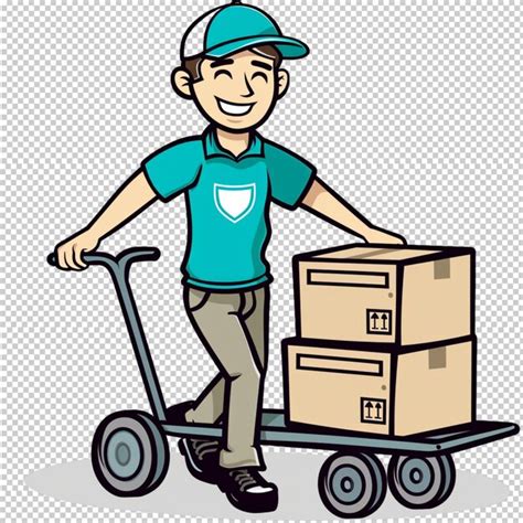 A sticker with delivery man national postal worker day isolated on ...