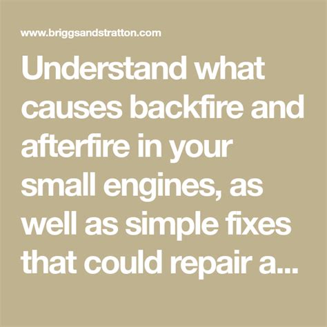 Small Engine Back Fire Cause 的图像结果