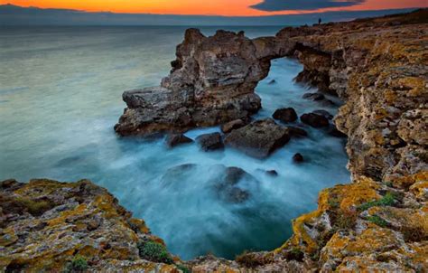 Download wallpaper sea, beach, landscape, nature, sunrise, stones ...