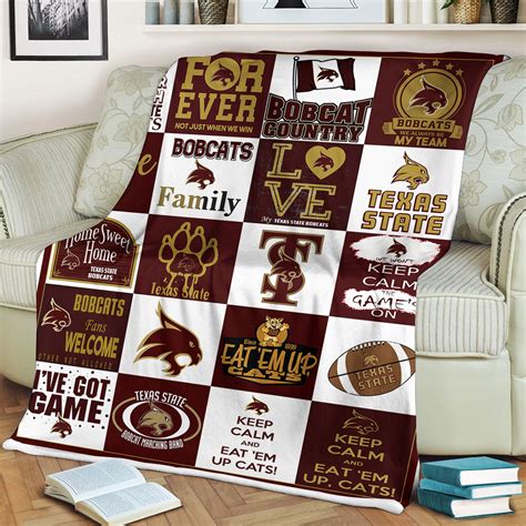 NCAA Texas State Bobcats Sherpa Fleece Blanket - Bluefink