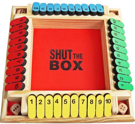 Muren Shut The Box Board Game for Kids Digital Numbers Four-Sided Flip ...