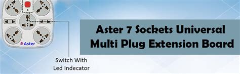 Aster 7 Sockets Universal Multi Plug Extension Board/Power Adapter with ...