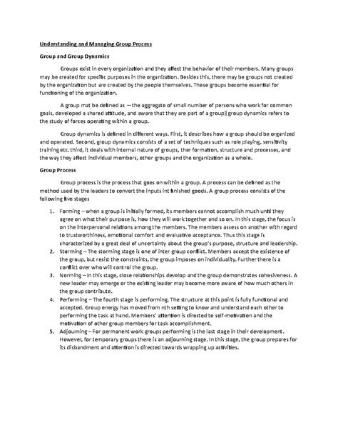 Understanding and Managing Group Process - Many groups may be created ...