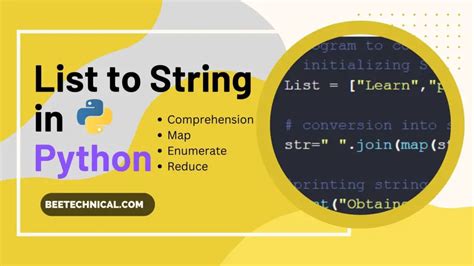 Image result for Convert List to String Python
