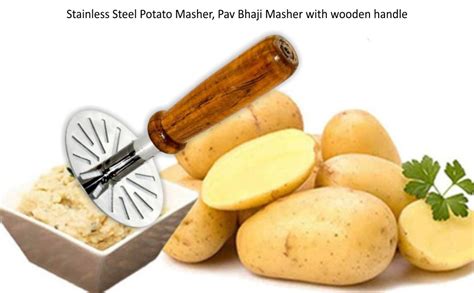 Buy DeoDap Kitchen Stainless Steel Potato Masher, Pav Bhaji Masher with ...