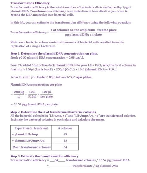 Image result for Transformation Efficiency Formula