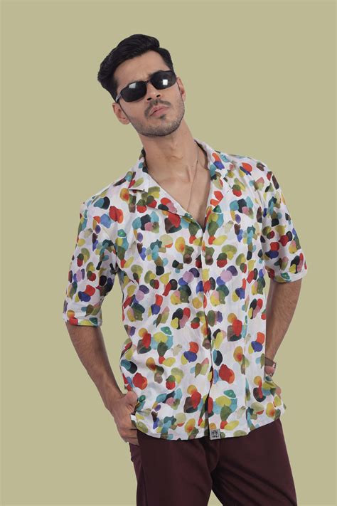 Color Dots Relax Fit Half Sleeves Shirt – Stitch Monkey