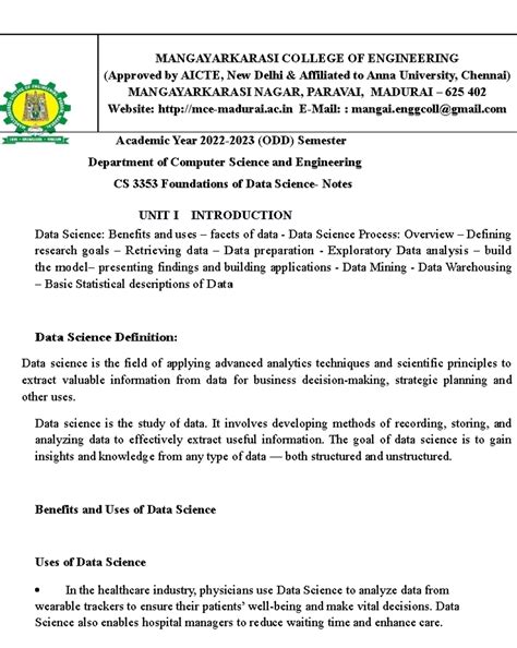 FODS UNIT-1 ( Introduction) - 3. Sangecta , APlesE cS 3352 - FOUNDATONS ...