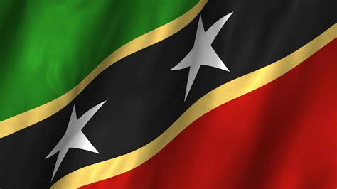 Download Saint Kitts And Nevis Wavy Flag Wallpaper | Wallpapers.com