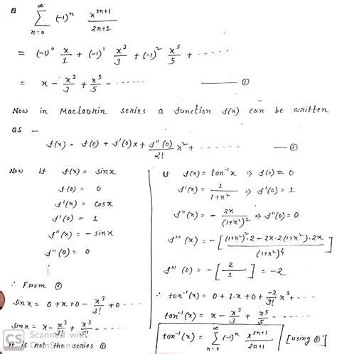 . for -1sxs+1, the sum equals ne0 xexpx (a) sin x (c) cos'x (d) tan ...