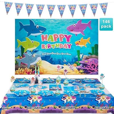 Home Kitty 146 Pcs Shark Party Supplies Set - Shark Baby India | Ubuy