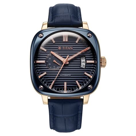 Buy Online Titan Vintage Concealed Automatic Analog with Blue Dial Blue ...