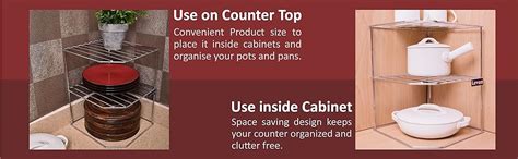 Levon Sturdy Stainless Steel Corner Shelf Rack for Plates, Bowls & Cups ...