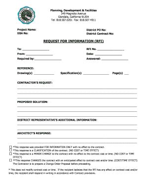 Fillable Online REQUEST FOR INFORMATION (RFI) - chalmerscs.com Fax ...