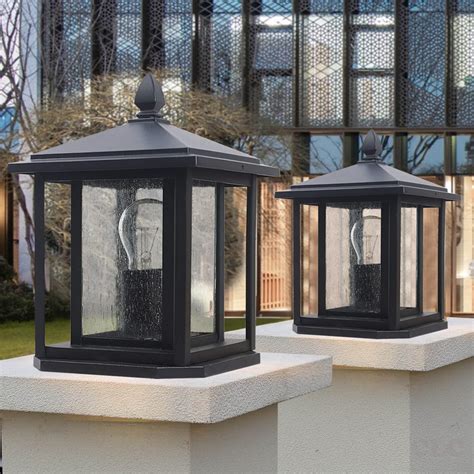 Berlato Aluminum Outdoor Post Light Fixture, Mediterranean Style Rain ...