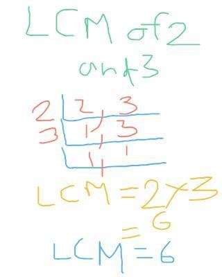1.) Lcm of 2 and 3 2.) Lcm of 4 and 6 3.) Lcm of 5 and 2 - Brainly.in