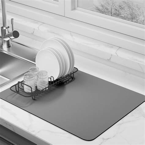 Buy Dish Drying Mat for Kitchen Counter Super Absorbent Drainer Mats ...