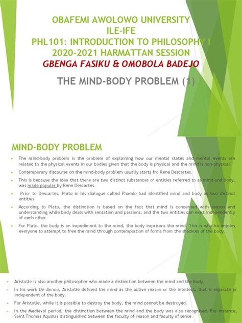 Image result for The Mind Body Problem Explained