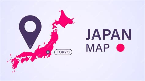 Premium Vector | Illustration design of a map of japan along with the capital city of tokyo