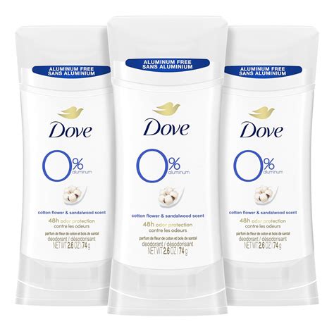 Amazon.com : Dove 0% Aluminum Deodorant Stick Cotton Flower ...
