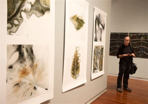 Headlines, dividing lines and other lines are prominent in exhibit of ...