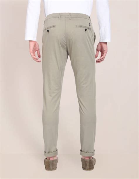 Men Light Olive Solid Austin Trim Fit Casual Trousers – U.S. Polo Assn ...