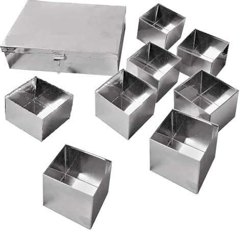 Buy Stainless Steel Spice Box Square Masala Dabba with lid with 9 ...