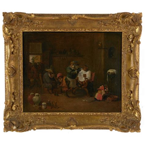 Circle Of David Teniers Ii (1610-1690): Monkey Barber Shaving A Cat Auction