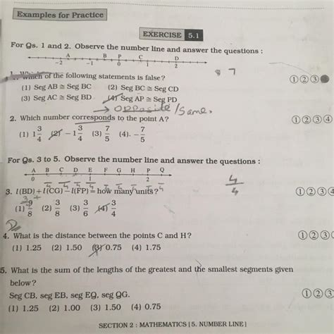 Q.3 to 5. Observe the number line and answer the question - Brainly.in